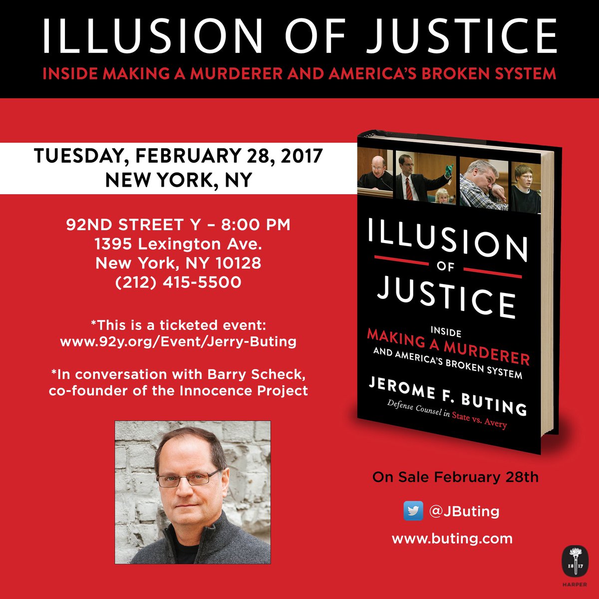 JButing's tweet photo. Tuesday 8:00 pm book launch @92Y in New York. https://t.co/2eQ0VQsySc