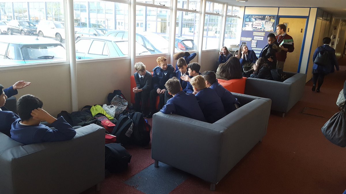 CastleNewnham's tweet photo. The new social area for secondary pupils proving popular- especially as they raised funds themselves with help from @NewnhamPTA https://t.co/myzIofehvG