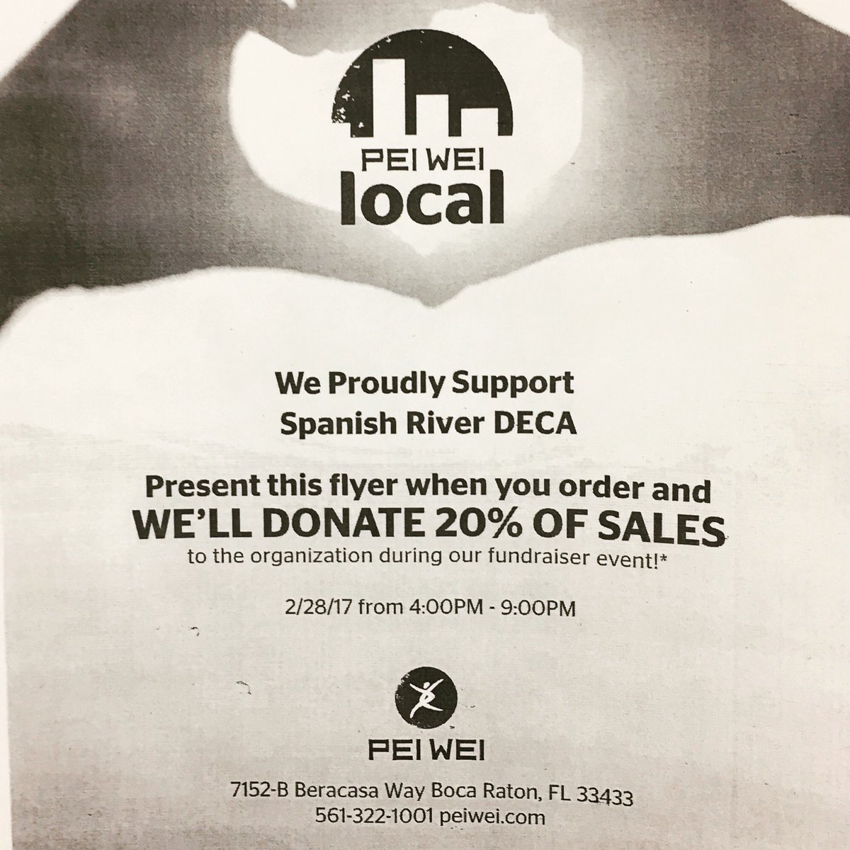 Go to Pei Wei tomorrow from 4-9 pm!  You must spend at least $5 to receive the DECA point! #decanight #supportyourclub 🍴🍛