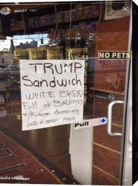 DemocratDignity's tweet image. Anybody want to try the Trump Sandwich? I bet it tastes like shit.