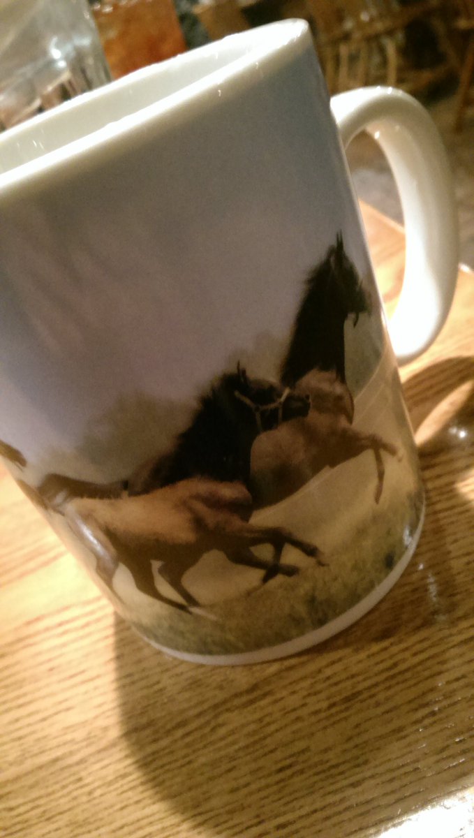 DrJohnNHamblin's tweet photo. Absolutely had to get this coffee mug tonight from @CrackerBarrel ! ;) @CariHamblin #LetThePoniesRun https://t.co/A6iPorgHzM