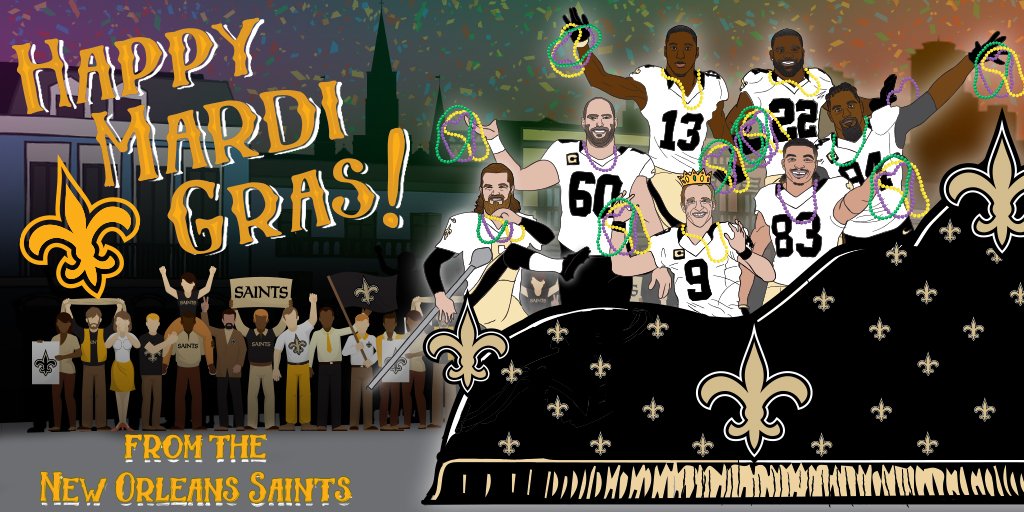 Saints's tweet photo. Everywhere else, it's just Tuesday.

Happy Mardi Gras! https://t.co/Ojc3ZTwk7u