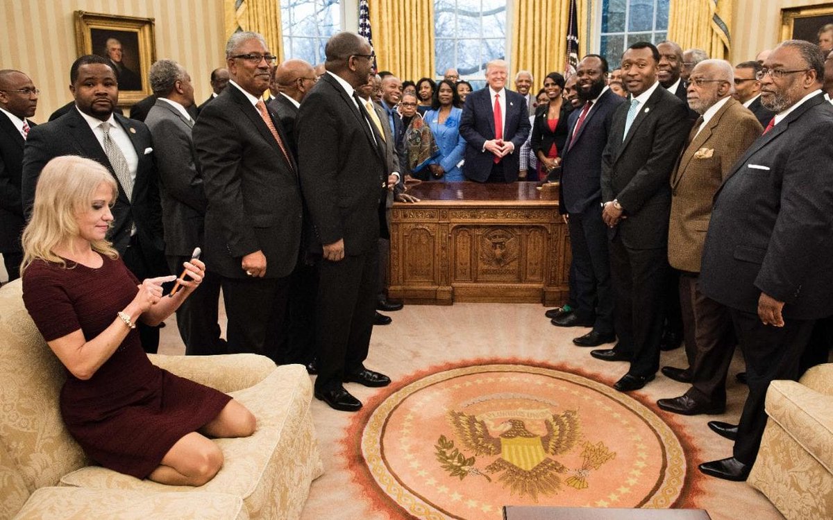 Limey media smears Kellyanne Conway on couch in Oval Office