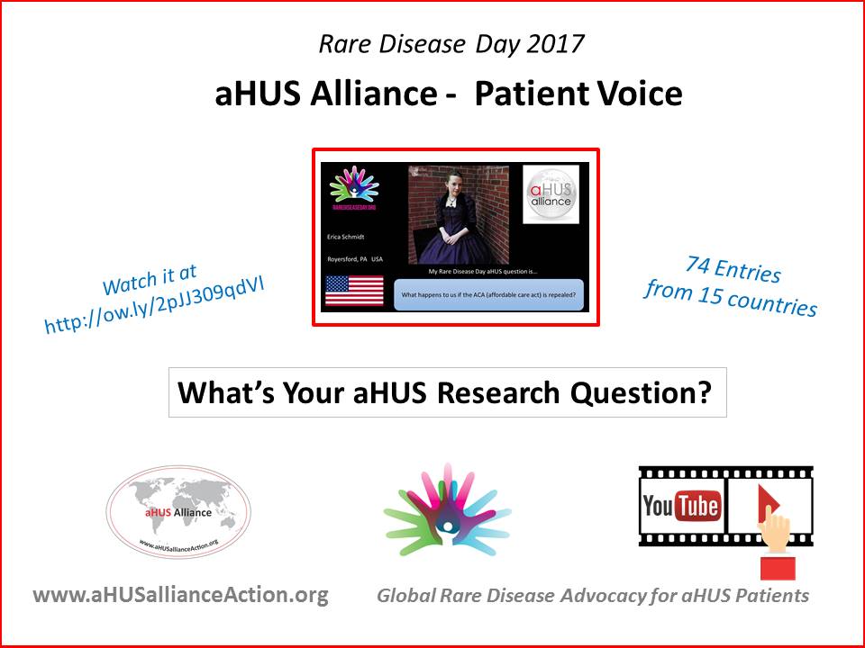 aHUSAllianceAct's tweet photo. Atypical HUS #patientvoice. #aHUS global community asks researchers questions: 74 entries from 15 countries https://t.co/TW8W1CtZww #RDD2017 https://t.co/pFytCmNqVn