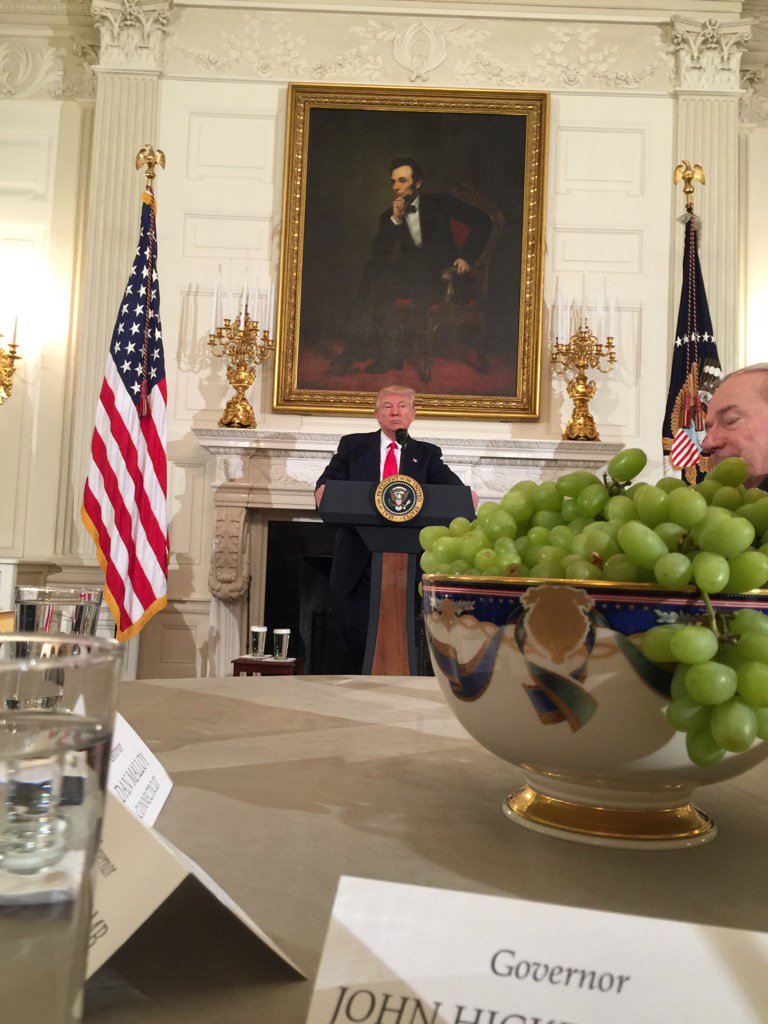Govs at WH, Pres Trump makes clear no round up or deportation except of serious criminals. A good day!