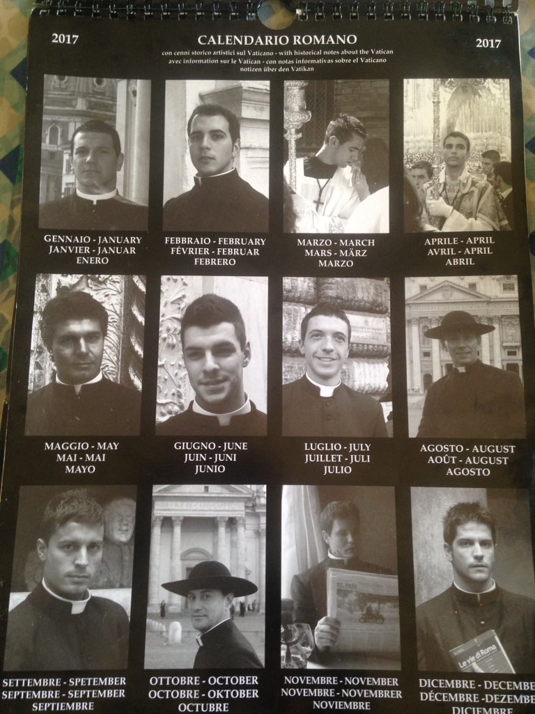 lucerodavila's tweet photo. Antonio me trajo de regalo un calendario de Roma con sacerdotes sugar daddys https://t.co/UVetyF8CIV