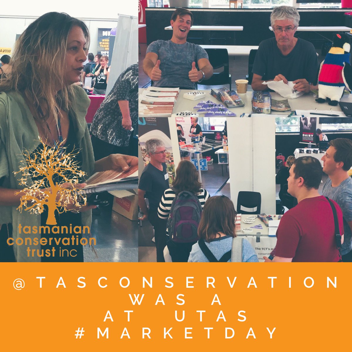We met some swell folks <a href="/UTAS_/">University of Tasmania</a>  #marketday today! Some future TCT journalists in the mix included.