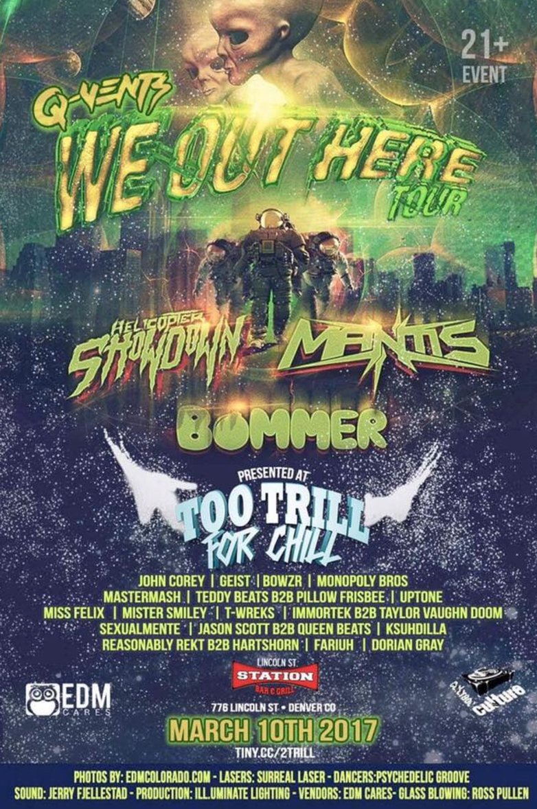 QVentsEvents's tweet photo. DENVER!!!
@Bommer_Dubstep x @MantisATL x @HeliShowDown TOMORROW NIGHT!

Tix: https://t.co/NnIQkeY2QM https://t.co/2YKVaTofl5
