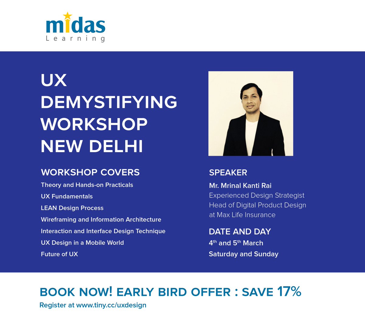 MidasLearning's tweet image. 2 days of #inspiration #Skills development for user experience #designers. Join #workshop buff.ly/2m0CINh #Uxdesign #designthinking