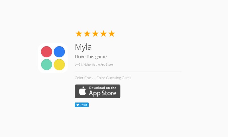 ColorCrack's tweet image. 5 Star Review: &quot;Myla: I love this game&quot; launchkit.io/reviews/EaFfIn…