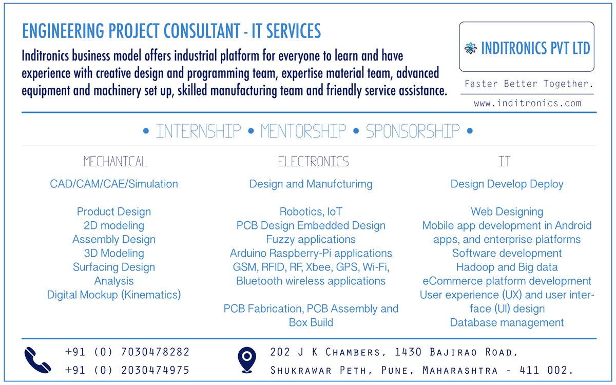 inditronics's tweet photo. At Inditronics, Build your own Engineering projects. 
For More Details Visit: https://t.co/jxltoUP2jl
#internship #mentorship #sponsorship https://t.co/7OP6vIt1jv