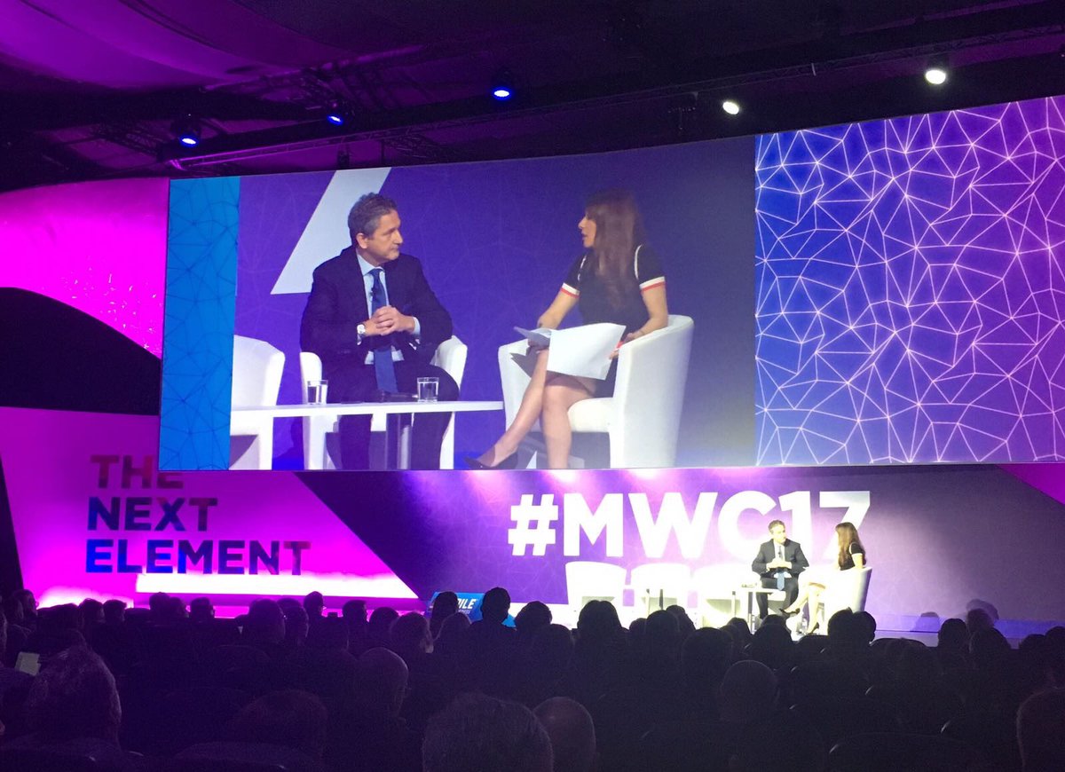 cnbcipr's tweet image. .@libertyglobal chief Michael Fries on stage now at #MWC17 with @cnbcKaren discussing #5G