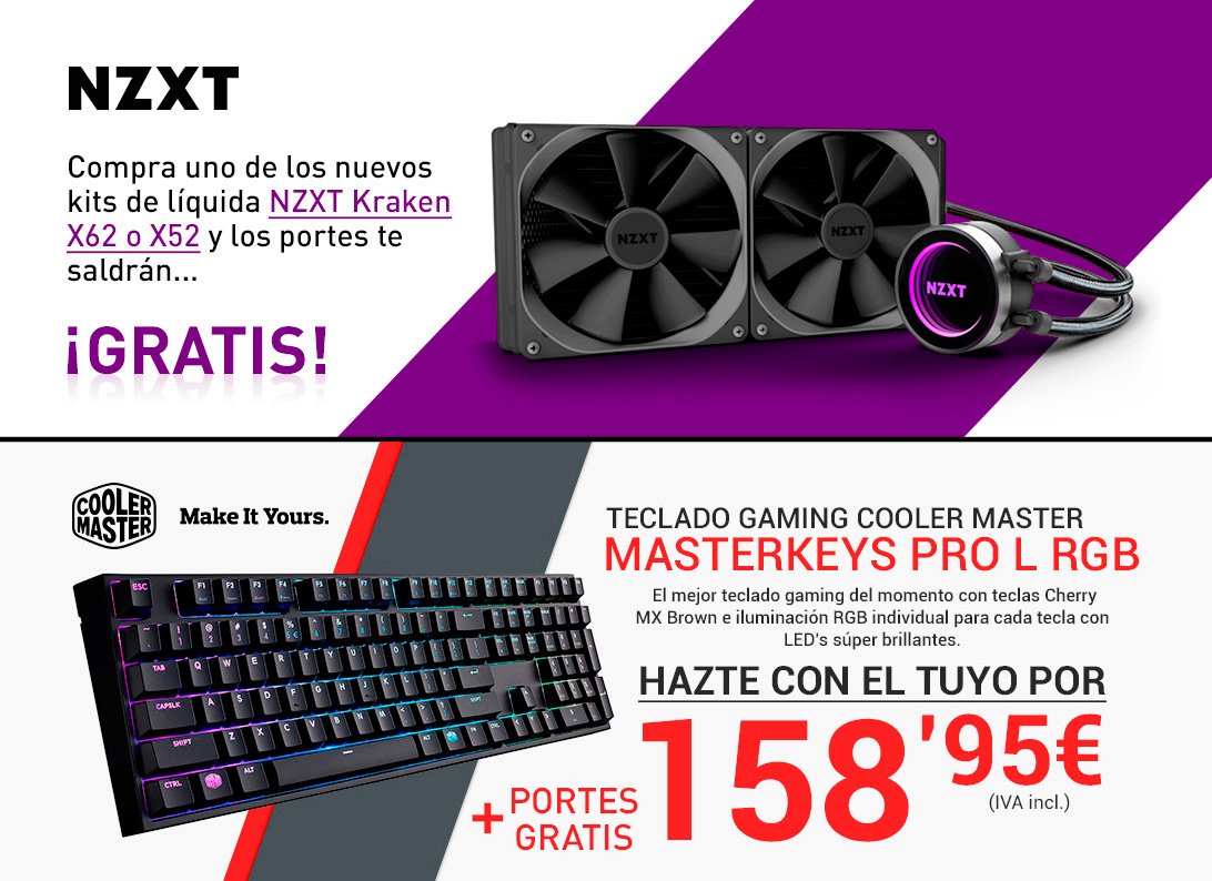 ¡Compra uno de los siguientes productos <a href="/CoolerMasterEs/">Cooler Master España</a> o <a href="/NZXT_ES/">NZXT España</a> y el envío te saldrá gratis!

goo.gl/mdCSFf