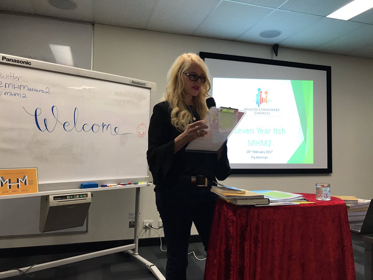 MHMatters2's tweet image. Deb welcoming all to our birthday celebration #MHM2