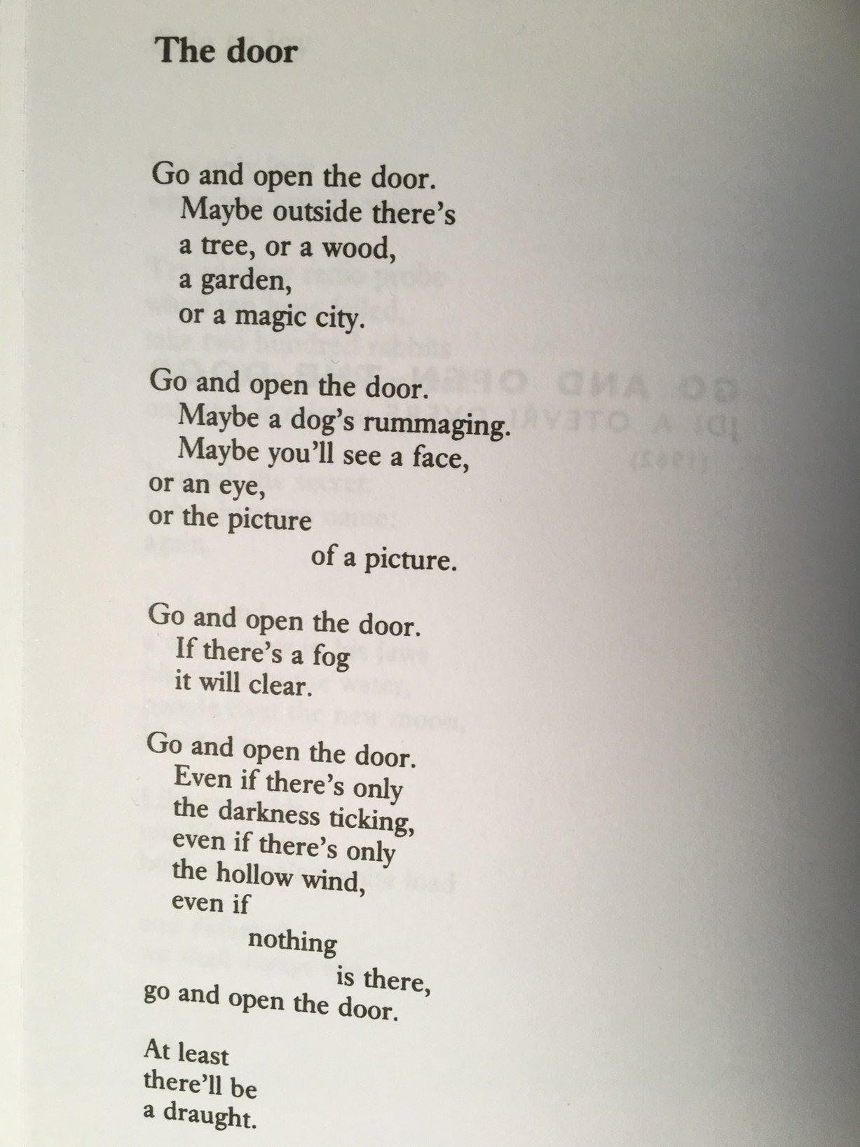 Kim French On Twitter The Door From Miroslav Holub S Go