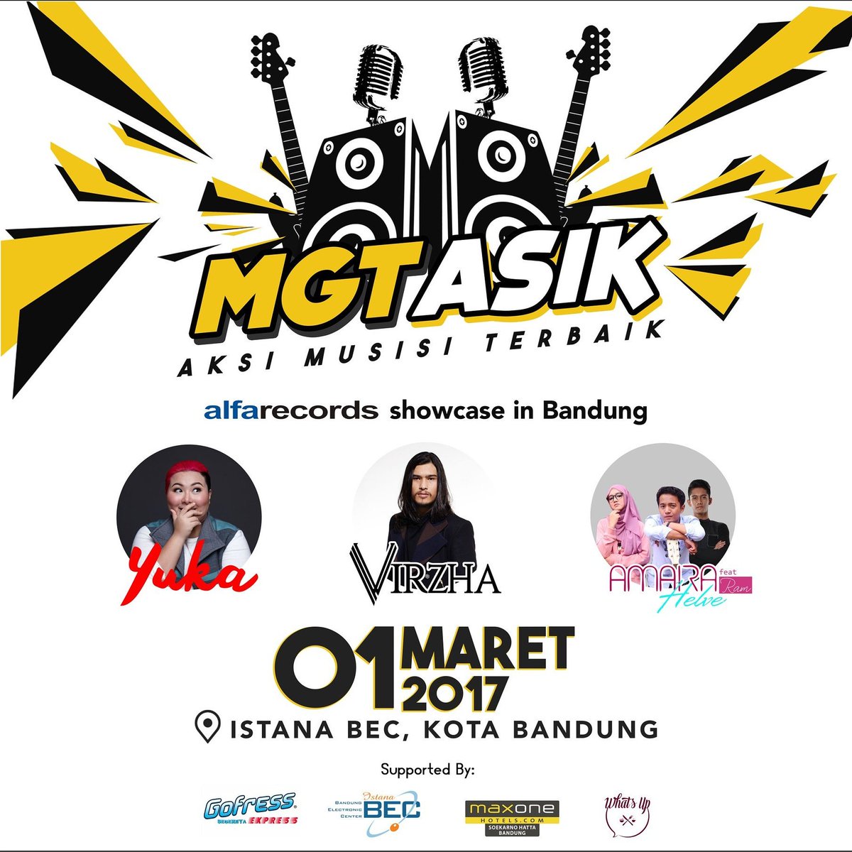 Alfarecords Showcase in BANDUNG!! 
<a href="/yukatamada28/">#PuisiCinta</a> @DiDevirzha <a href="/AmairaHelve/">Amaira Helve</a>  Ft @ramlinurh di #MGTASIK <a href="/MGT_RADIO/">101.1 MGTRADIO Bandung</a> at BEC