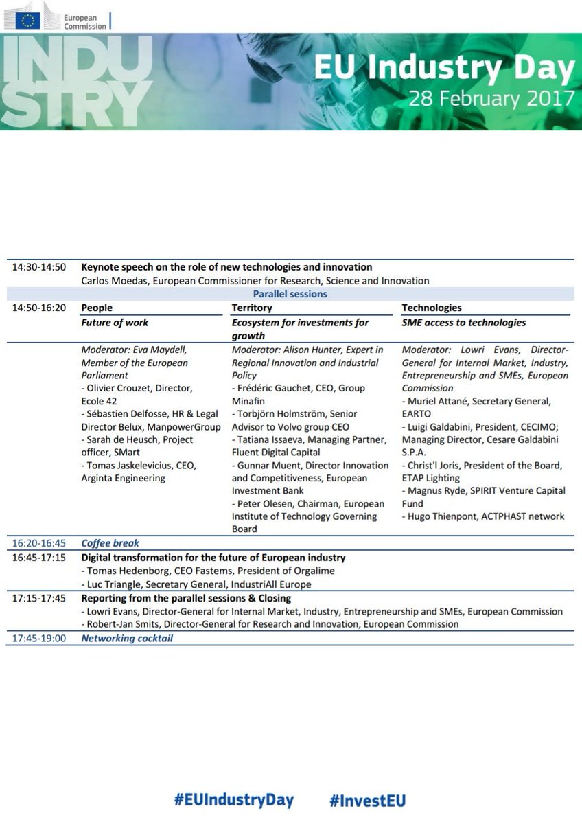 lucadon82's tweet photo. #EU2watch:
Today first ever #EUIndustryday.
Check out program! #InvestEU #manufacturing #people #territory #tech https://t.co/HoQYmD5qJ5 https://t.co/HpLaijFA3W