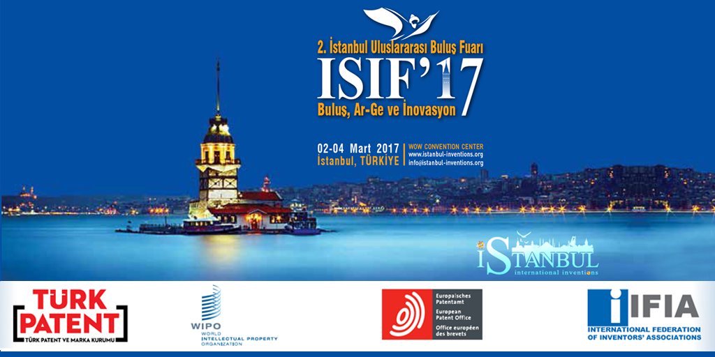 ISIF’17 02-04 Mart 2017 Tarihleri Arasında İstanbul’da Kapılarını Açıyor
goo.gl/vRz1ja #ISIF17 #innovation #patent #buluş