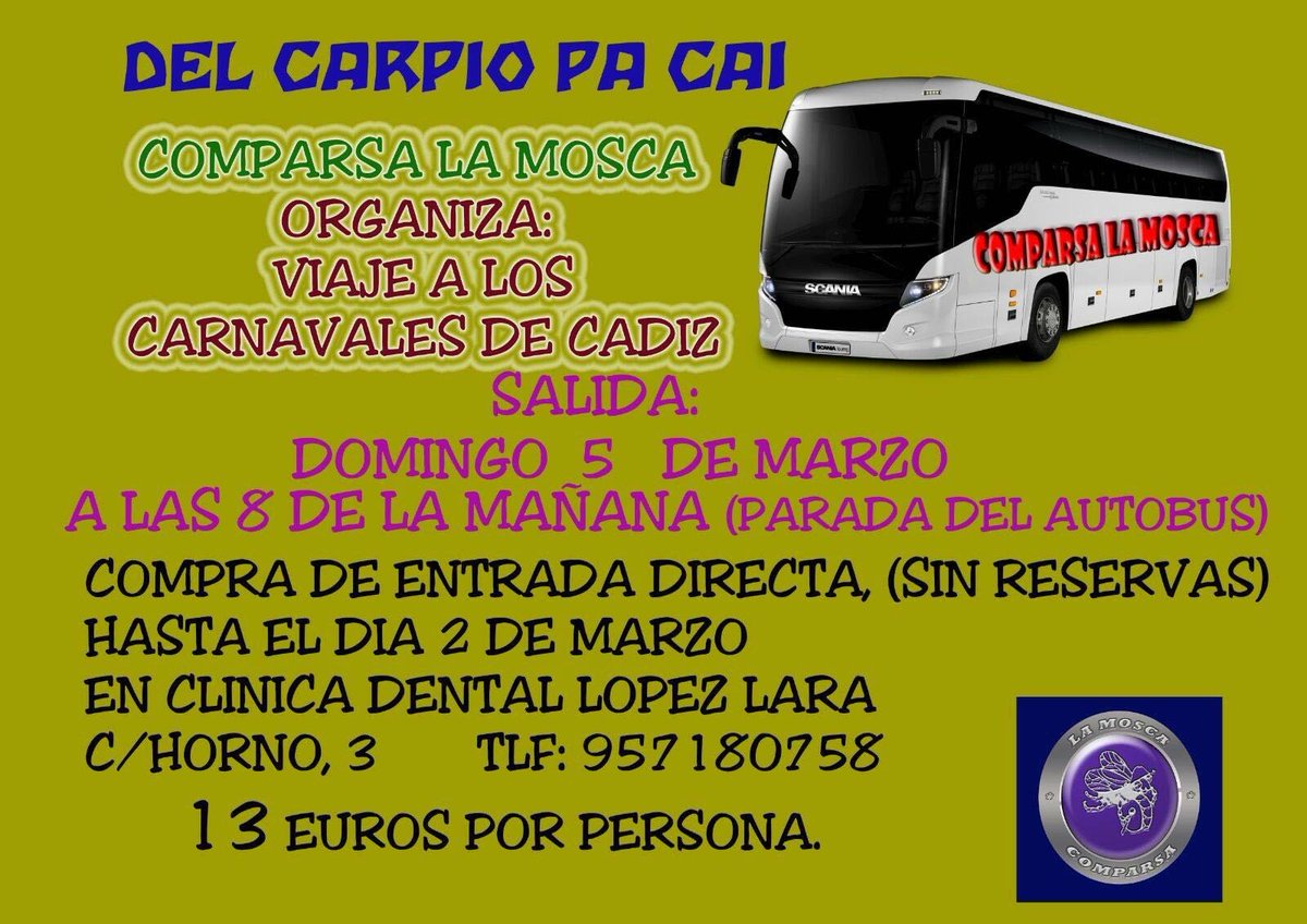 ComparsaMosca's tweet image. Venga que quedan 10 plazas del segundo autobus, no te pierdas un gran día en la tacita de plata.