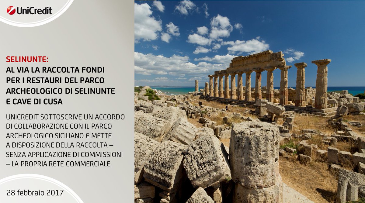 UniCreditEurope's tweet photo. #Selinunte: parte la raccolta fondi per i restauri del #ParcoArcheologico presso bancomat e filiali #UniCredit I CS: https://t.co/QoAJNWLCdW https://t.co/pIKul8yWMV