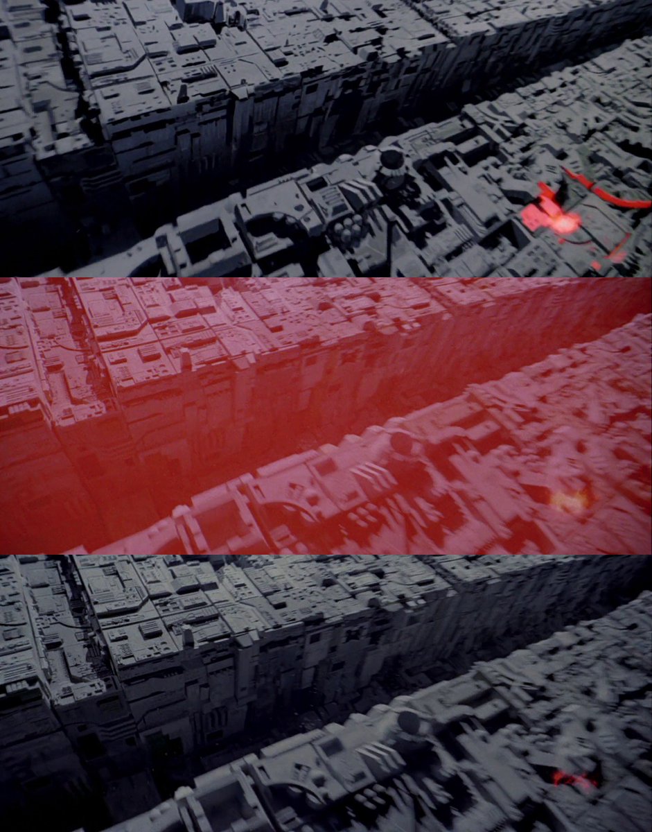 NilsTillander's tweet photo. In @starwars Episode IV, there is at least two models for the Death Star, and the switch is masked by a laser flash! #editingtrick https://t.co/IfRFqjzfD9