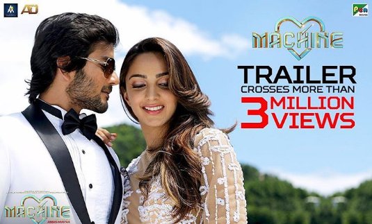 KiaraFanForever's tweet photo. #MachineTrailer crosses 3M views! Thanks to the beautiful @Advani_Kiara & @themustafaB lovely couple! https://t.co/KMrW85hG0D
