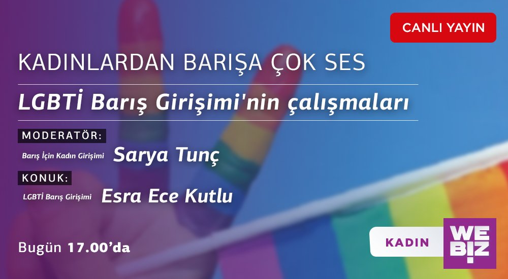 webiz_'s tweet photo. LGBTİ Barış Girişimi'nin çalışmaları
@barisicinkadin'dan Sarya Tunç'un konuğu @LGBTIBaris'den Esra Ece Kutlu 
bugün saat 17:00'da https://t.co/ivcFaUt7kL