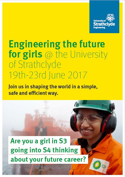 DGEmployability's tweet photo. Engineering the future for girls @ The University of Strathclyde 2017 #DGTAP https://t.co/CDuPxUD4AR