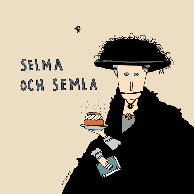 Selma och semla #illustration #Graphic #semla #SelmaLagerlof