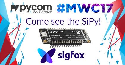SGWirelessIoT's tweet image. Want to see what cool stuff the @sigfox team have been up to at #MWC17. Head over to their stand Hall 8 to see the #SiPy #GOINVENT