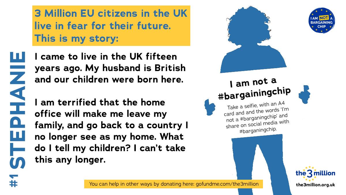the3million's tweet image. I came to the UK 15 years ago. My husband &amp;amp; children are born here.  Will Home Office make me leave? I can’t take this! #bargainingchip