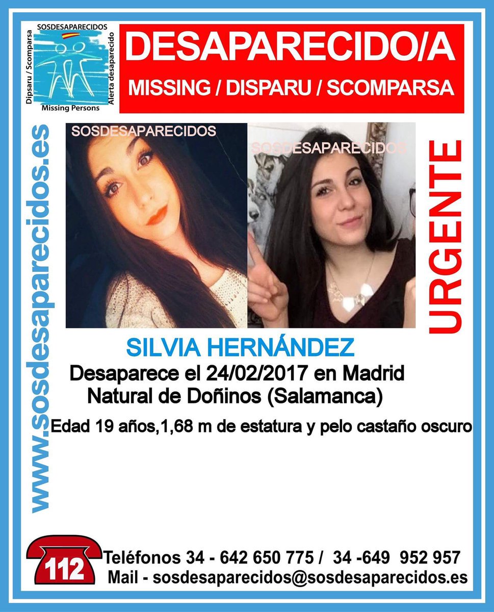 guardiacivil's tweet photo. #Urgente
Esta es Silvia. Tiene 19 años y ha #desaparecido en #Madrid
¿La has visto?
Llámanos
☎062
☎112
☎091
Tu RT puede ayudarla https://t.co/q6zU7hTQdL