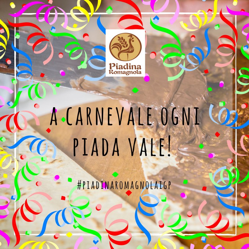 ConsPiadRom's tweet photo. Buon martedì grasso dalla #PiadinaRomagnolaIgp! 🌮✨

#piadina #romagna #carnevale https://t.co/DVxhcVLqLJ