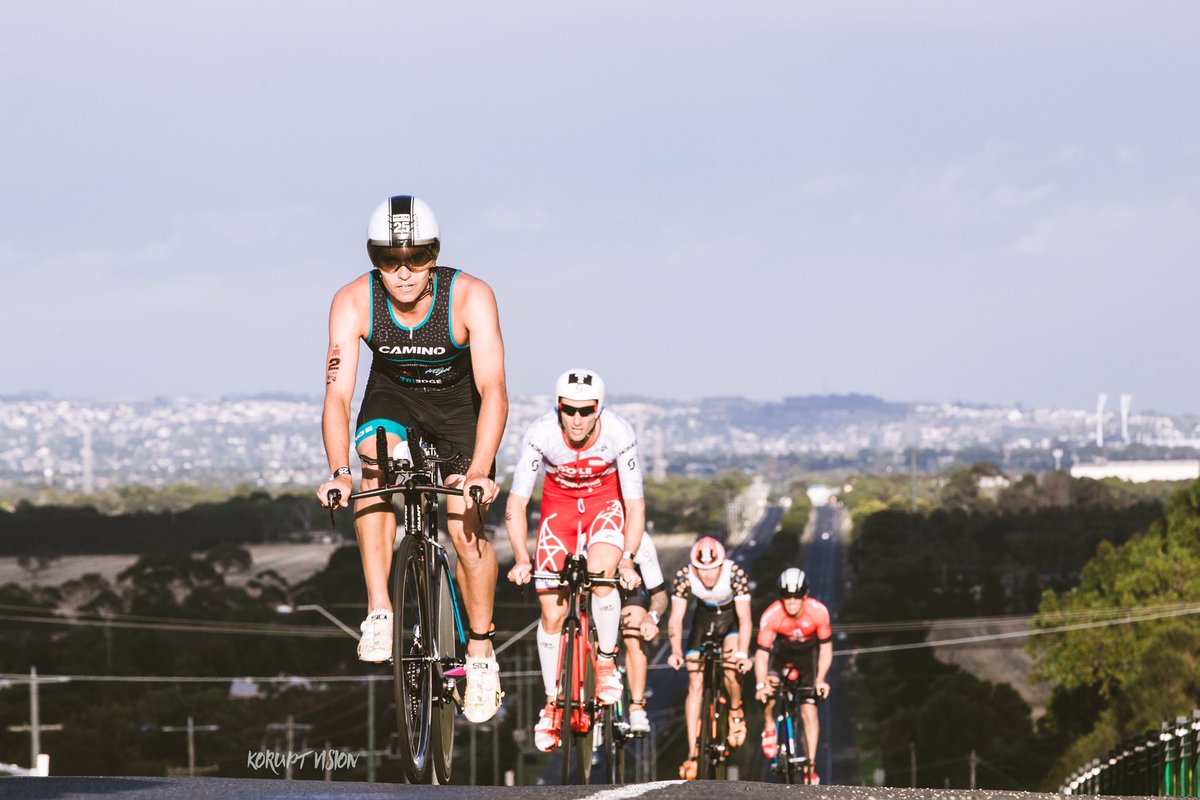 koruptvision's tweet photo. #TimeTrialTuesday with @LindseyLawry &amp; @MattBurton_1 on course at #IM703Geelong for @AusTriMag #triathlon https://t.co/nxoeiNNypF