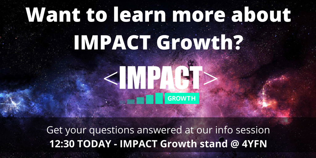IMPACT_acc's tweet photo. Come to the #IMPACTgrowth stand today at 12:30 to find out more about applying for our program! https://t.co/Orr51P0swO