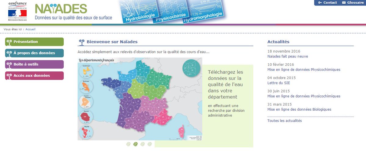 Les données sur la qualité des #eaux de surface continentales #rivières #lacs désormais disponibles en ligne ! ➳ bit.ly/2moxz2j