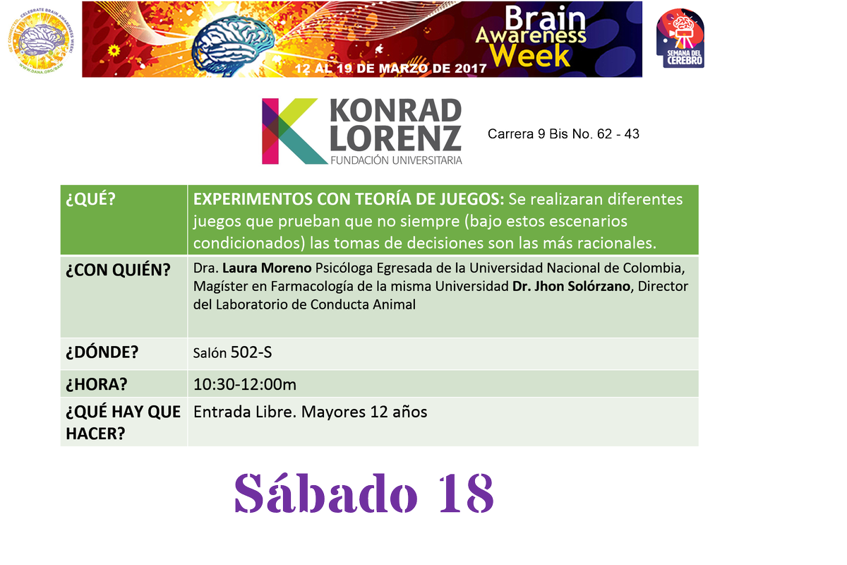 ColombiaBAW's tweet photo. Programación Semana del Cerebro 2017 https://t.co/cvUMzbrVnx