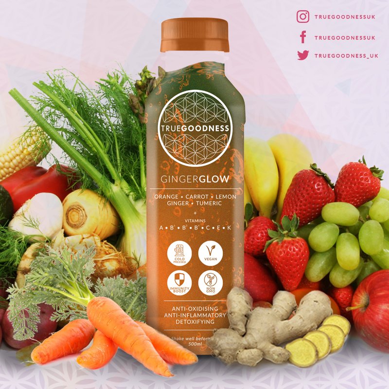 We're excited to reveal the 1st of many products, hitting stores near you soon! Our Ginger Glow with #vitamins, helps #detoxify your body!