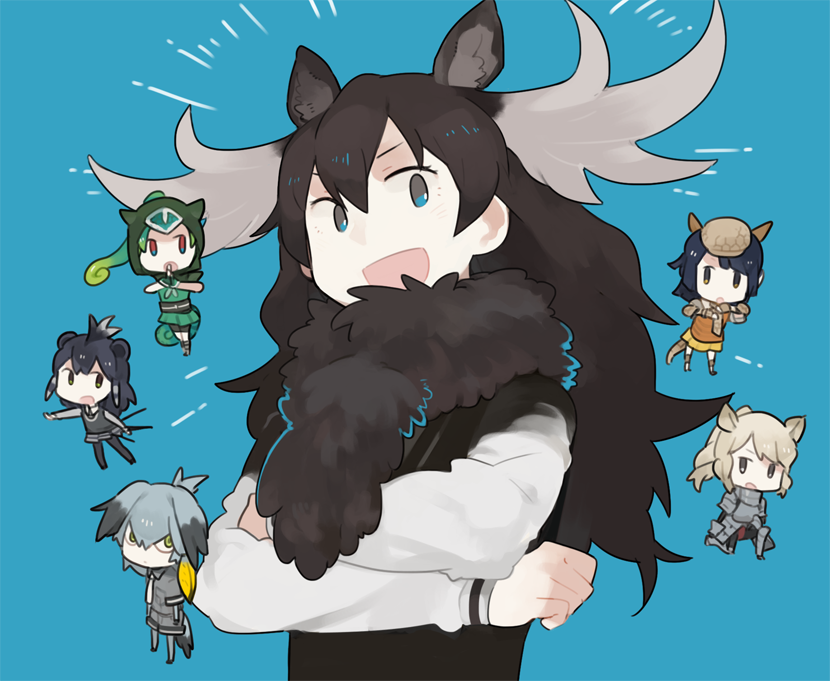 ヘラジカ(けものフレンズ) ,ハシビロコウ(けものフレンズ) 「もりのおう。 」|グライダーのイラスト