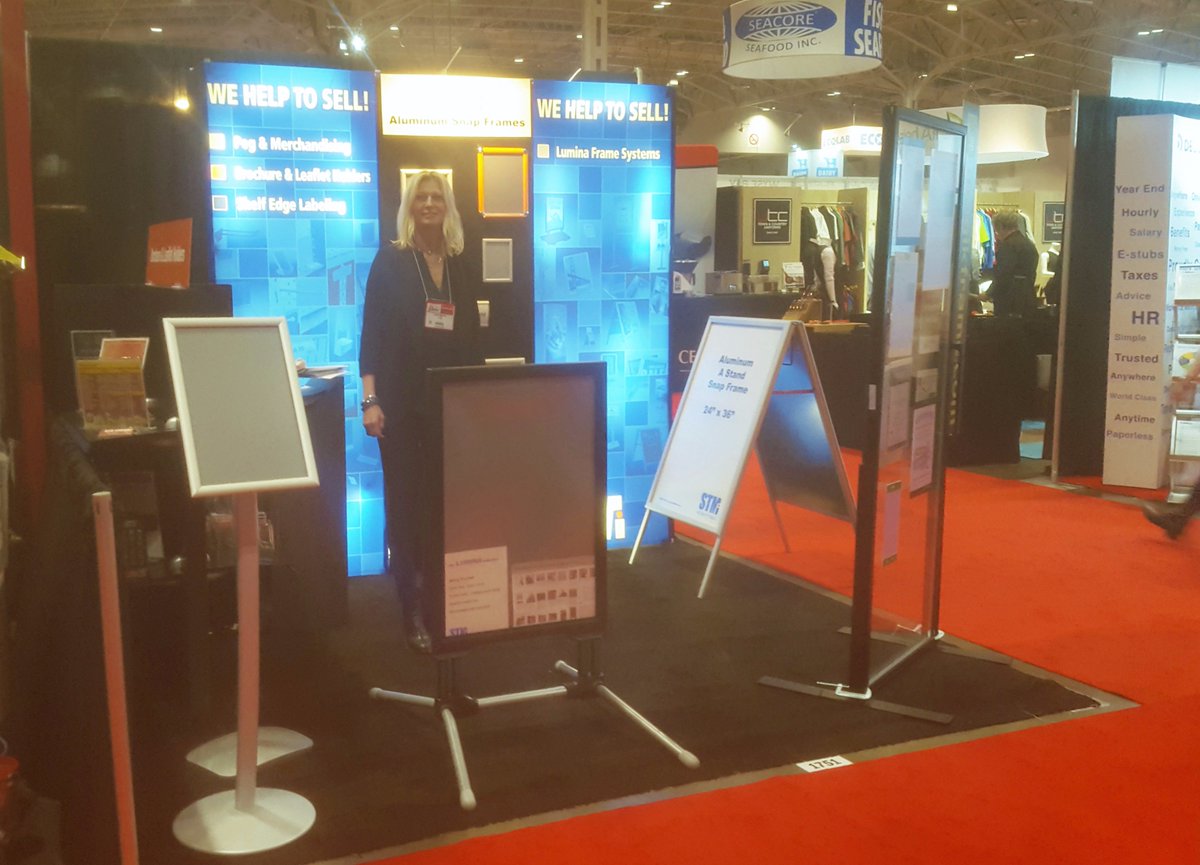 STMdisplays's tweet photo. Last day #RCShow17 Come by booth 1751 to get #free @FrameMagik sign holder #STM #displays #snapframe #menuholder #restaurant @RestaurantsCA https://t.co/UW1K4wJsos