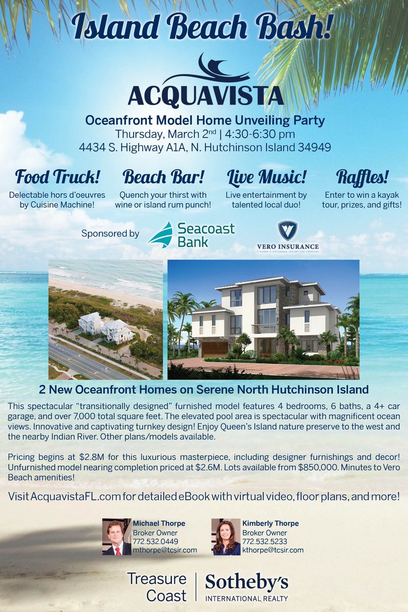 MichaelGThorpe's tweet photo. https://t.co/UCrD77qMHm #islandbeachbash #openhouse 4434 Hwy. A1A, N. Hutchinson Island FL NEW oceanfront home completed 4:30-6:30 pm 3/2/17 https://t.co/VVnPAwiOdS