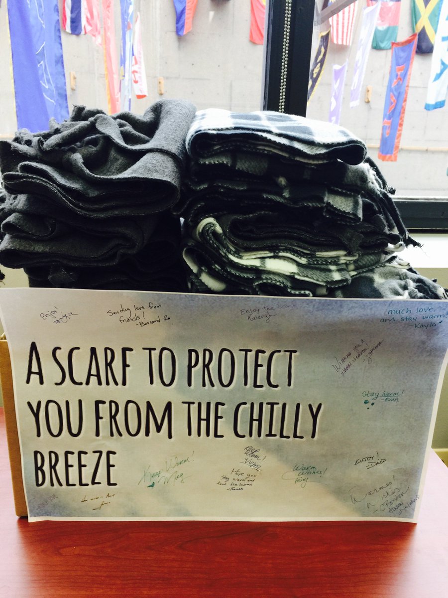 RIT_MCAS's tweet photo. WE DID IT!!! 40 hand-made, WARM scarves for the needy, to the Open Door Mission, just in time for the next wave of cold weather!!!! #give https://t.co/WNt6cklq7I
