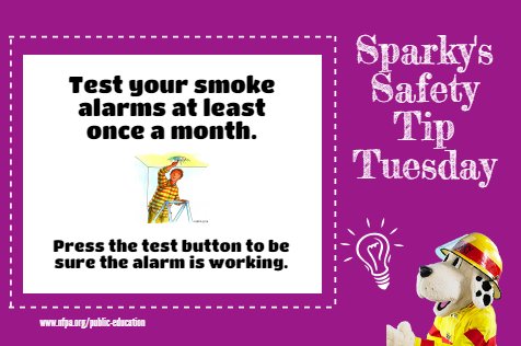 Sparky_Fire_Dog's tweet photo. It's Sparky's Safety #TipTuesday! https://t.co/lwLTIel046 https://t.co/t4d82Lh4sr