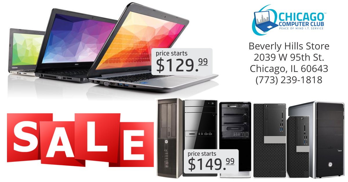Its a great computer sale happening at the #ChicagoComputerClub Beverly Hills Store! #computersale #laptopsale #desktopsale #bigsavings