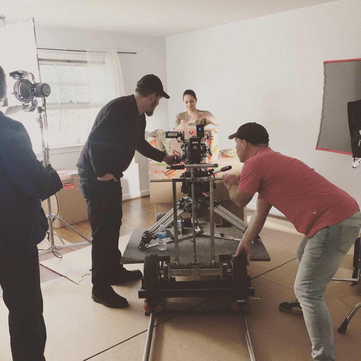 Stratacomm's tweet image. #TeamStratacomm is at work on a photo shoot today for @FMCSA's (client) #ProtectYourMove campaign.