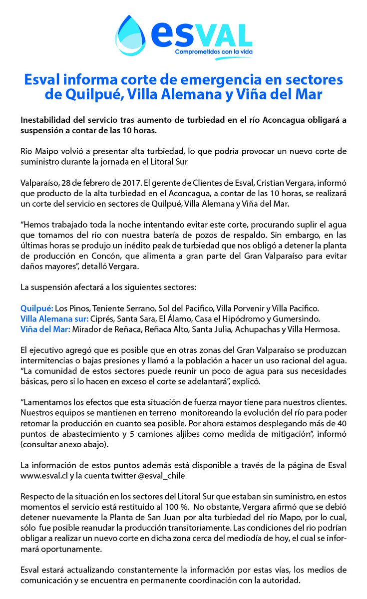 Monad_Event's tweet photo. ⚠️Viña del Mar, Quilpué y Villa Alemana, corte de emergencia. Detalles acá https://t.co/1t2TXNZ70j