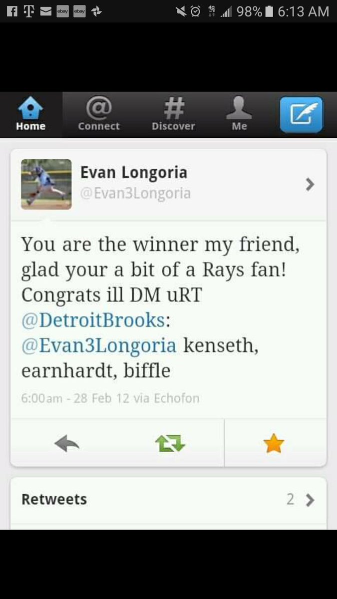 DetroitBrooks's tweet image. @Evan3Longoria and your bat is still the prize of my collection! #Longo #SignedBat #Rays #Daytona500