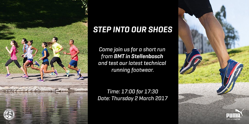 Join us for a run at 5 pm this Thursday @BMTbikeshop, test our latest Running range and #RunYourWay
