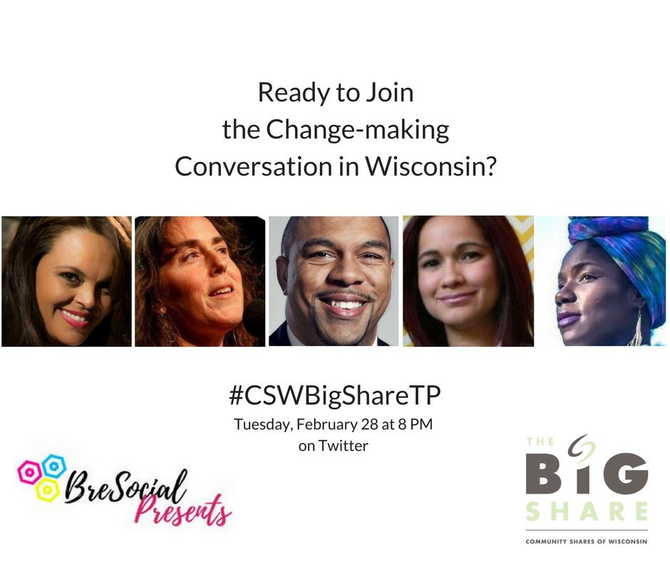 CommSharesWI's tweet photo. Join us in celebrating local Ambassadors of Change #MadisonWI TONIGHT @ 8 PM w/ a Twitter Chat:
 #CSWBigShareTP https://t.co/CQHGxekfnd