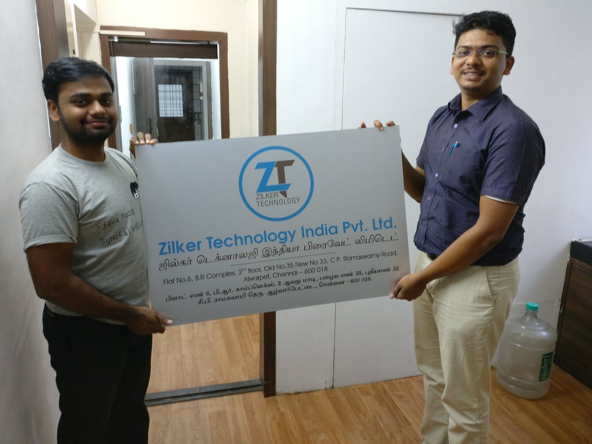 vigneshlingam's tweet photo. Fixing name board for new office @ztechus @mclarkjhmt @rade @zilkerrob https://t.co/Rhe6hXouzv